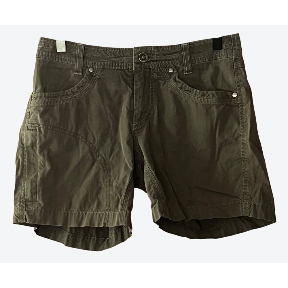 Kuhl Women's Size 4 Vintage Patina Dye Zip Cargo Shorts Khaki Gray 28" x 6"